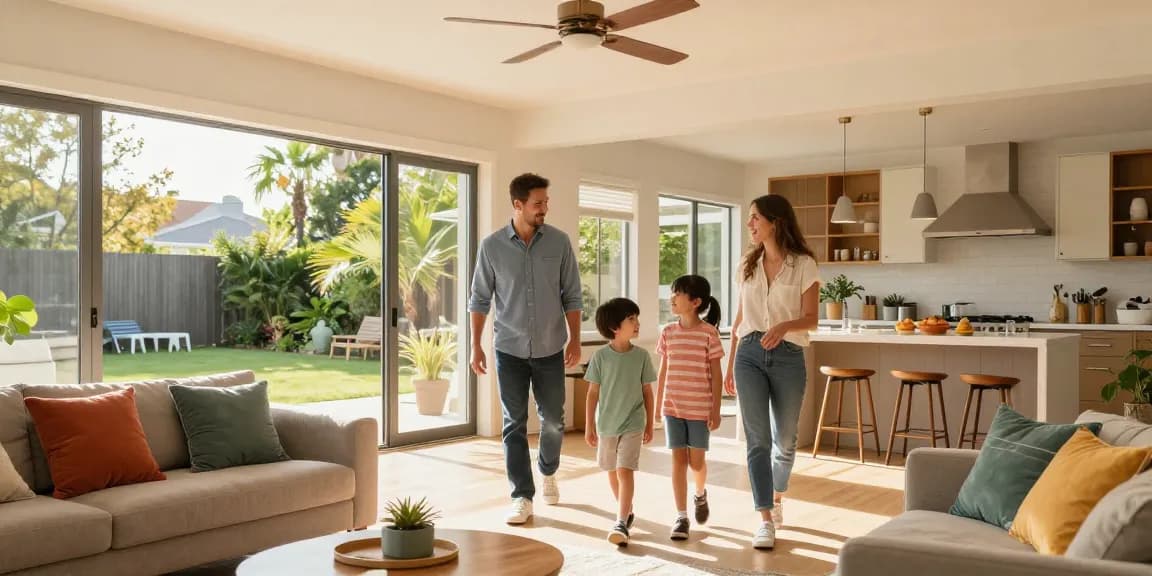 Familia visitando una propiedad de Woningunie, disfrutando del ambiente cálido y acogedor.
