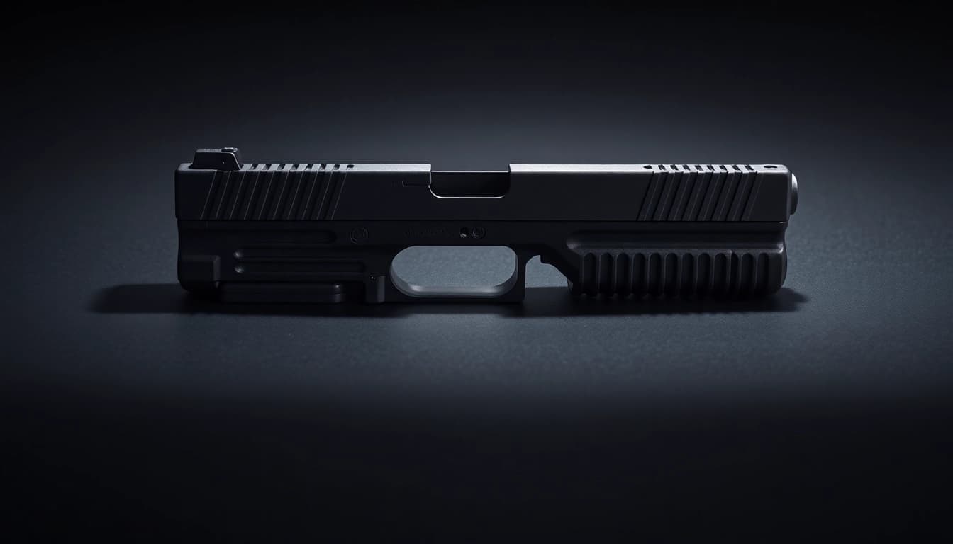 Glock 43 slide with precision engineering and sleek design features.