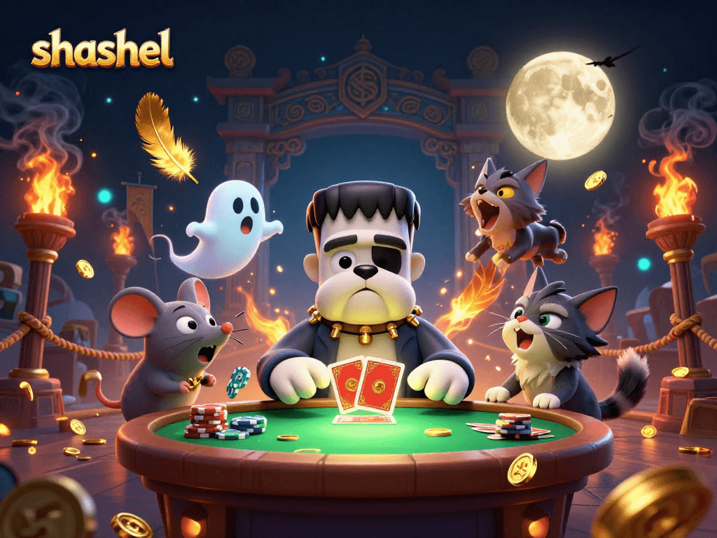 Experience shashel's thrilling card games with a whimsical twist and vibrant visuals.