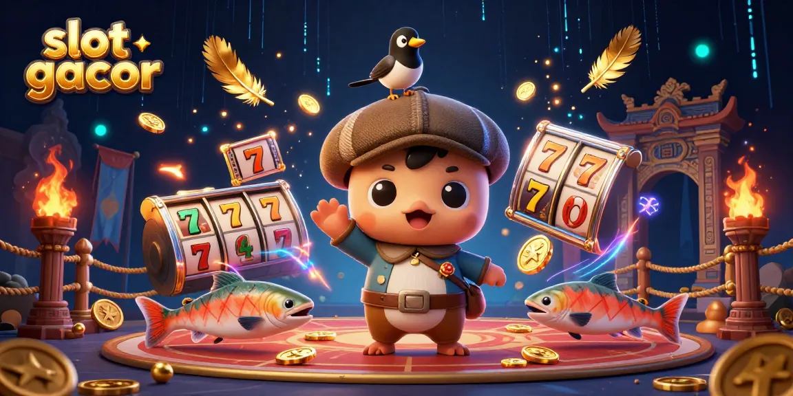 Spin and win on slot gacor with playful Nessie and vibrant casino elements!