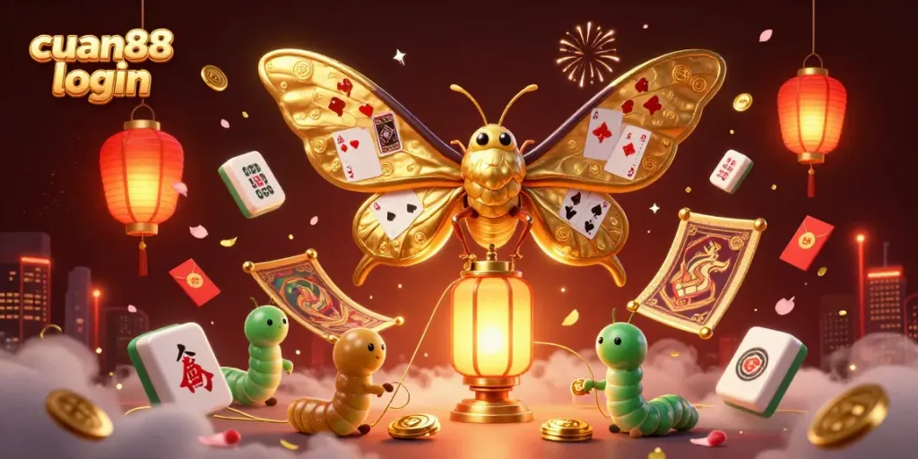 Experience the excitement of cuan88 login with a dynamic 3D illustration of casino themes and rich visual details.