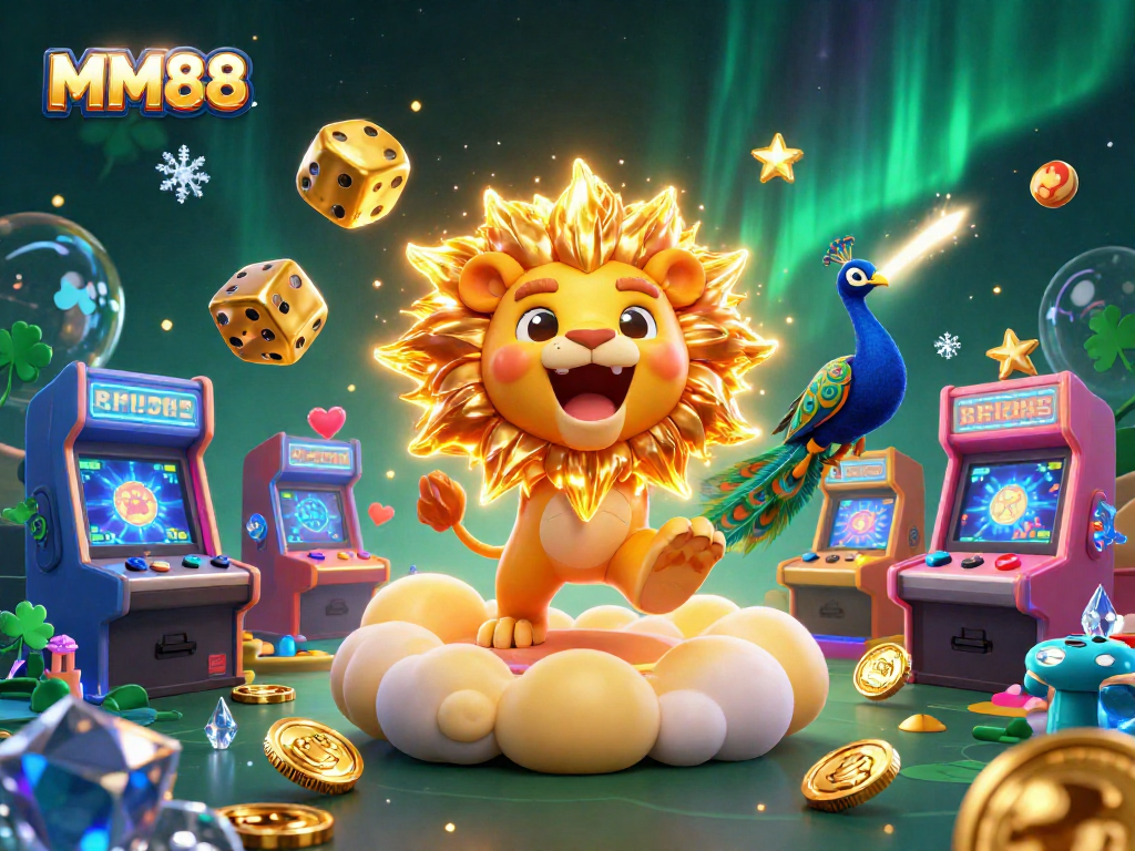 Experience the thrill of MM88 with vibrant casino elements, 3D characters, and engaging game visuals.