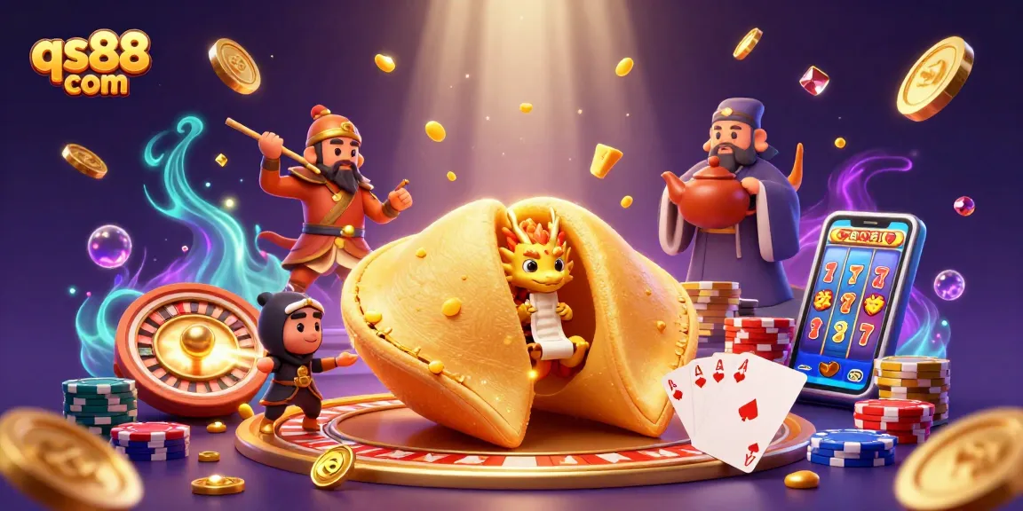 Play to win at qs88 com with dynamic gaming elements and luxurious riches illustration.