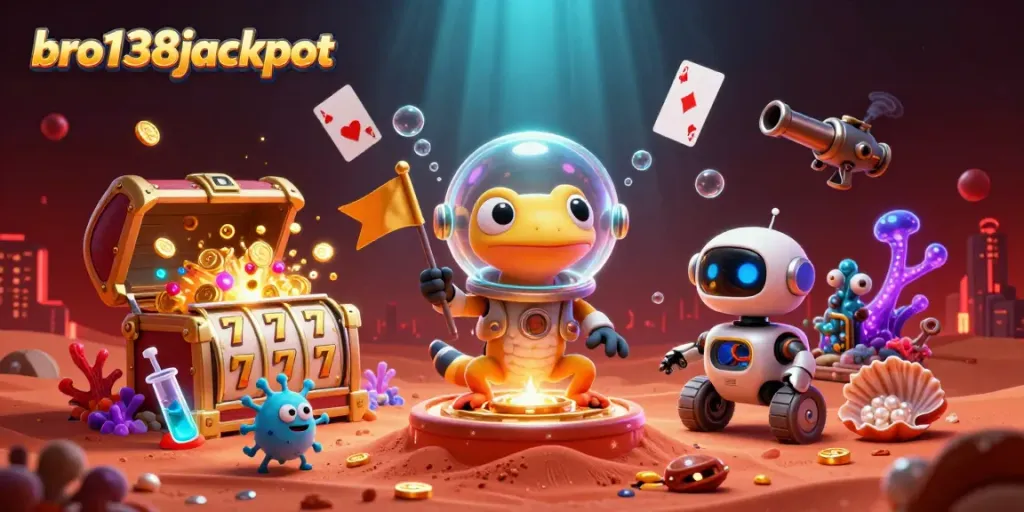 Experience exciting wins with bro138jackpot in a vibrant casino treasure scene!