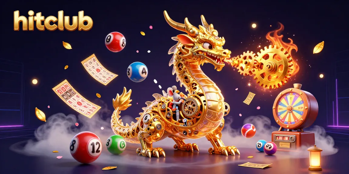 Join hitclub to win big with vibrant game elements and dynamic rewards in a colorful casino scene.