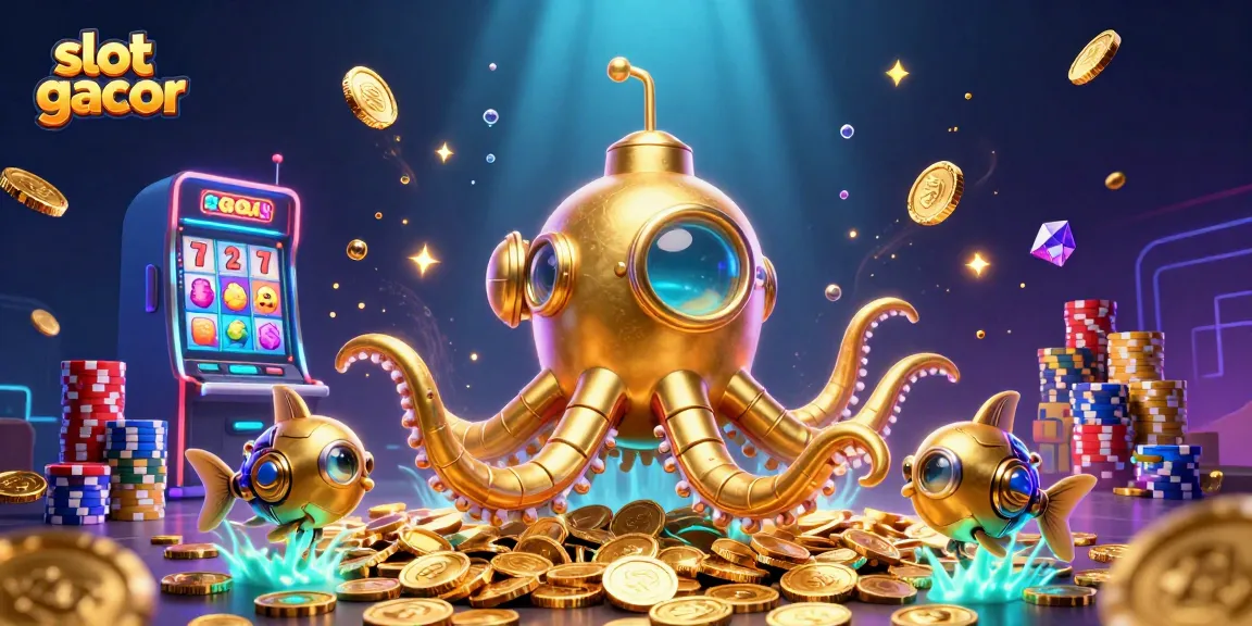 Mengalami keseruan slot gacor dengan karakter kraken emas dan ikan mekanis di tengah lautan koin emas