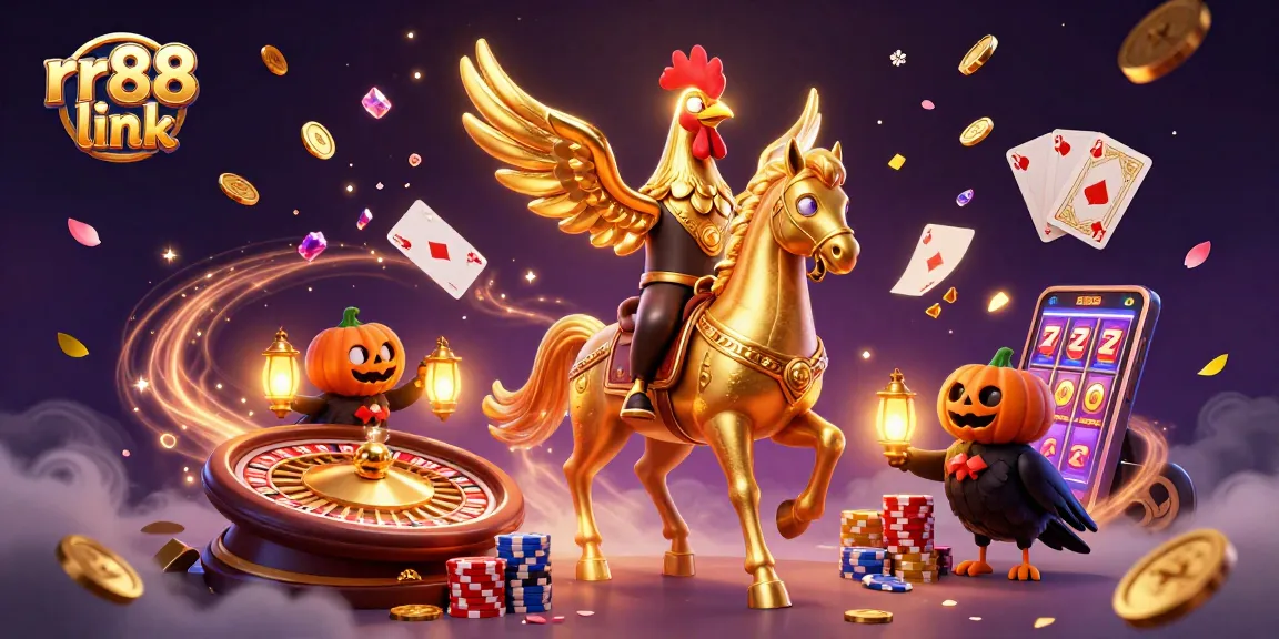 Experience thrilling gaming at rr88 link with a lively 3D casino scene filled with vibrant characters.