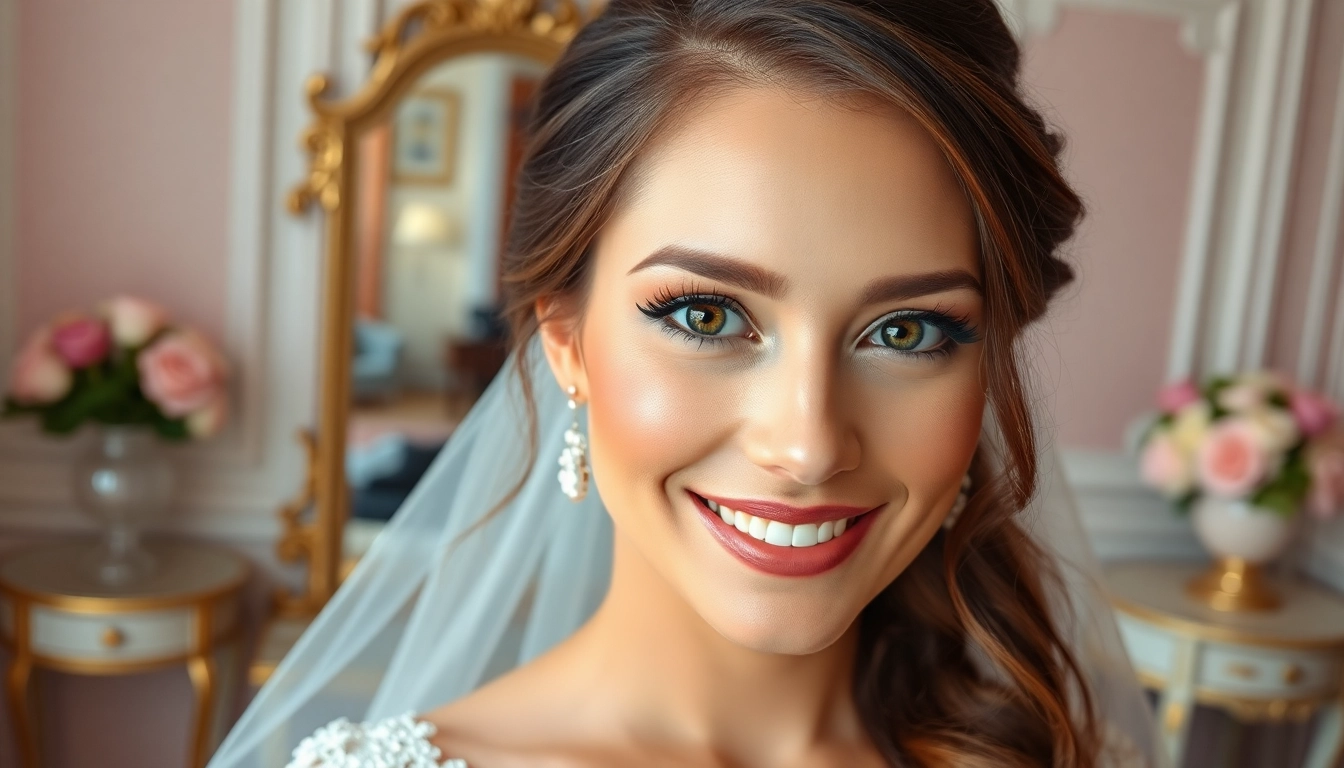 Bridal model with radiant Wedding airbrush makeup Dallas in a luxurious bridal suite.