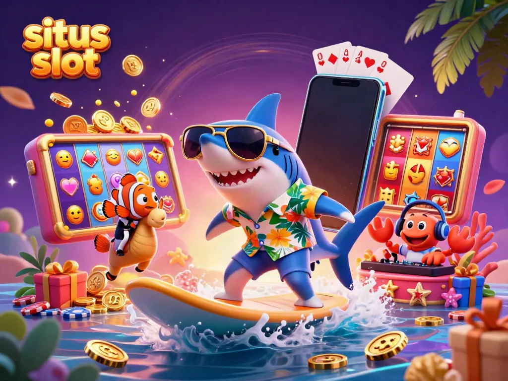Gambarkan suasana menyenangkan di situs slot dengan karakter unik bermain dan jackpot yang menggiurkan.