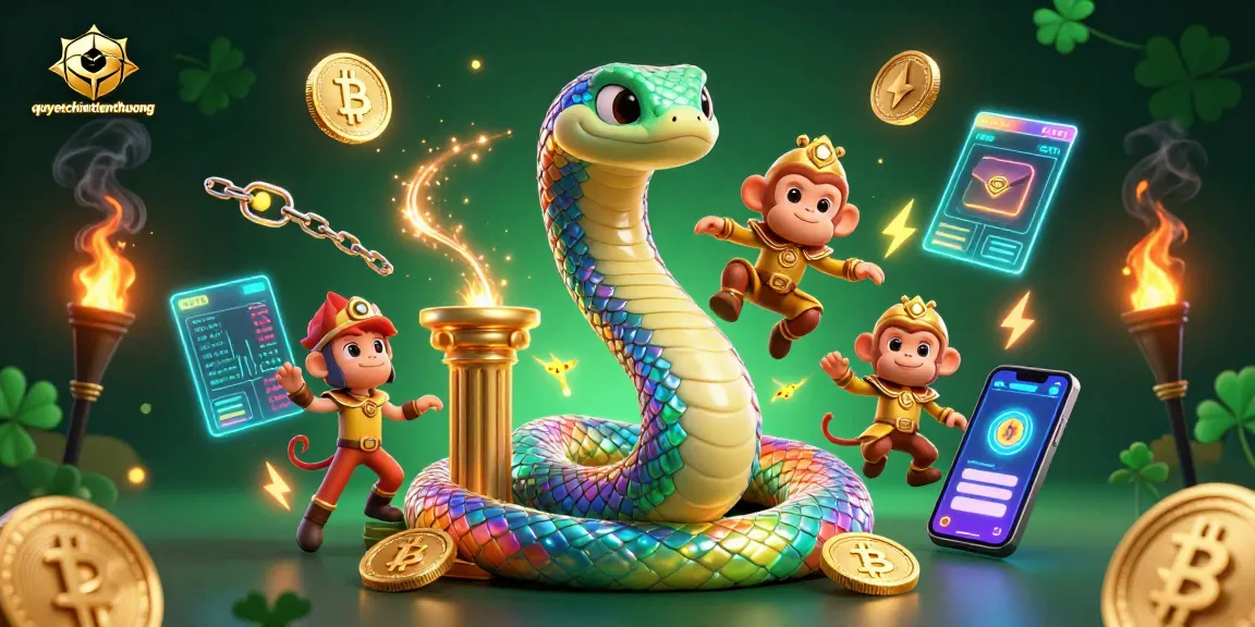 Engage in the colorful world of quyetchientienthuong where the rainbow serpent coils around riches and crypto magic.