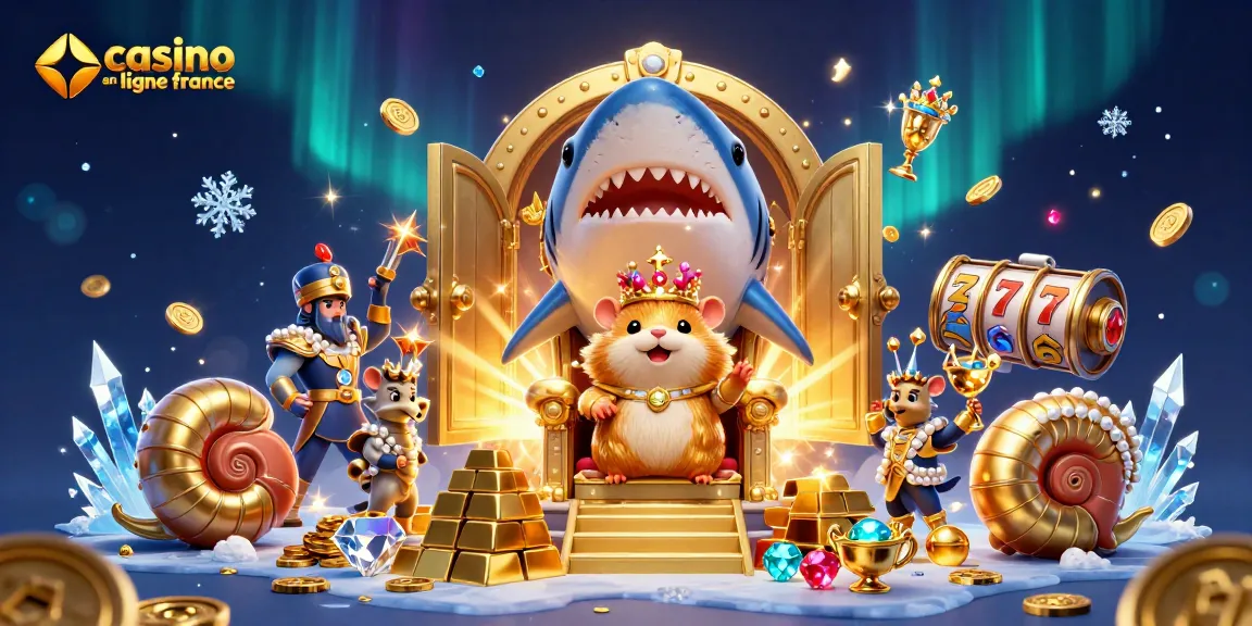 Vivez l'aventure dans casino en ligne France avec le roi hamster doré entouré de trésors et de gardes marins royaux.