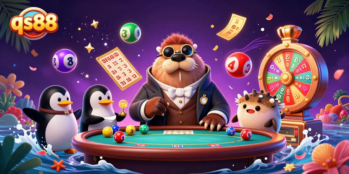 Engage in fun slots at qs88 with a jolly walrus, sophisticated penguin dealer, and a bluffing pufferfish.