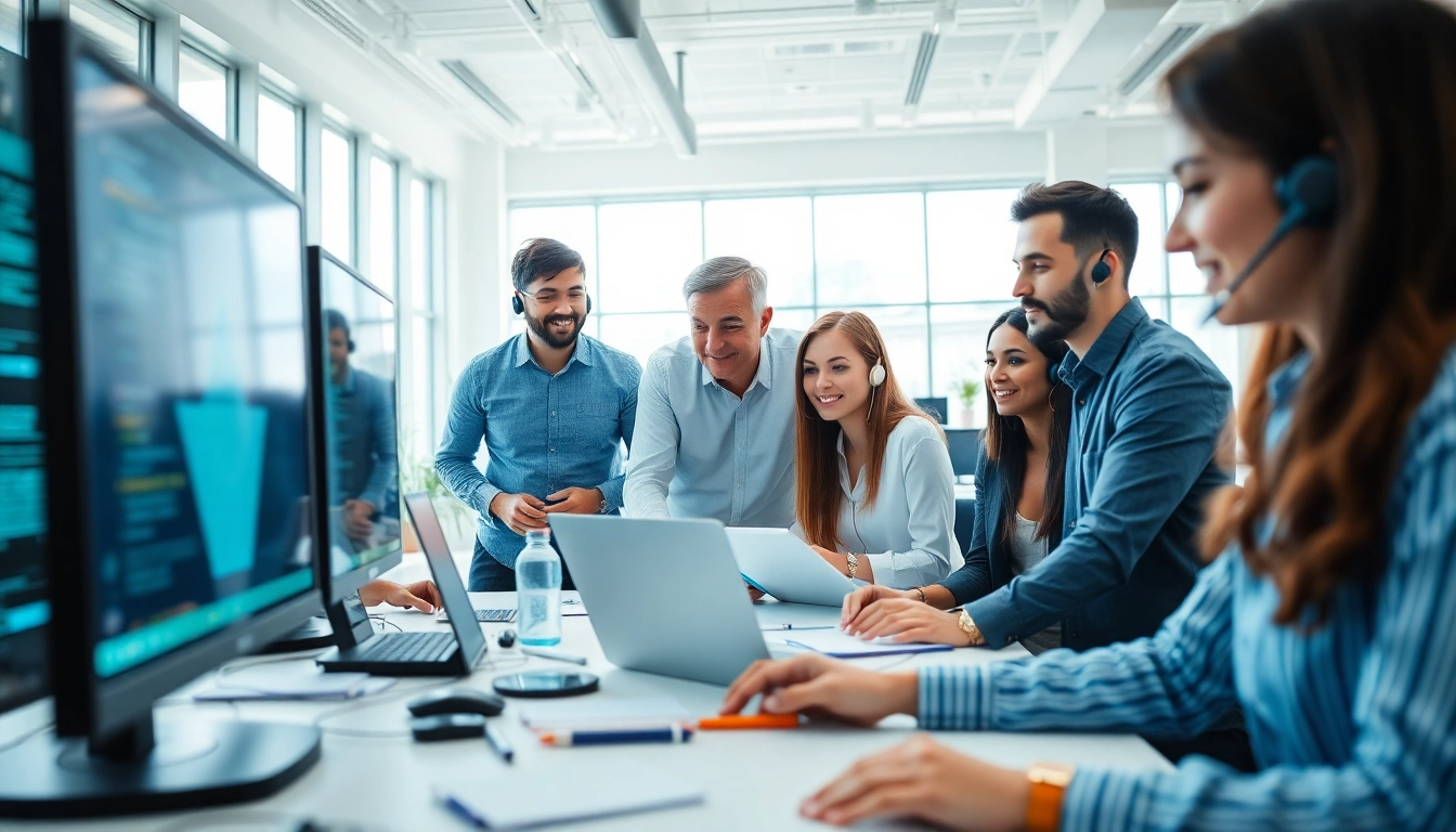 What is the best IT support company in London? A professional IT support team collaborating in a modern office.