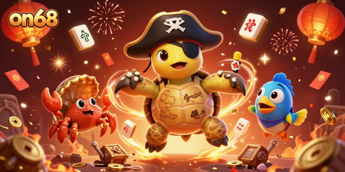 Experience dynamic gaming action with on68 in a vibrant casino-themed illustration.