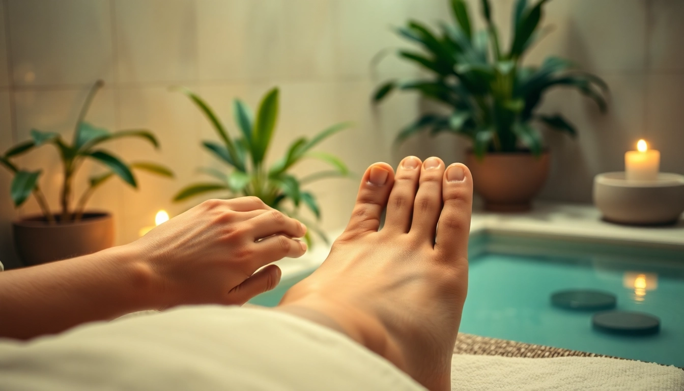Experience soothing hand & foot massages in a tranquil spa with calming earth tones.