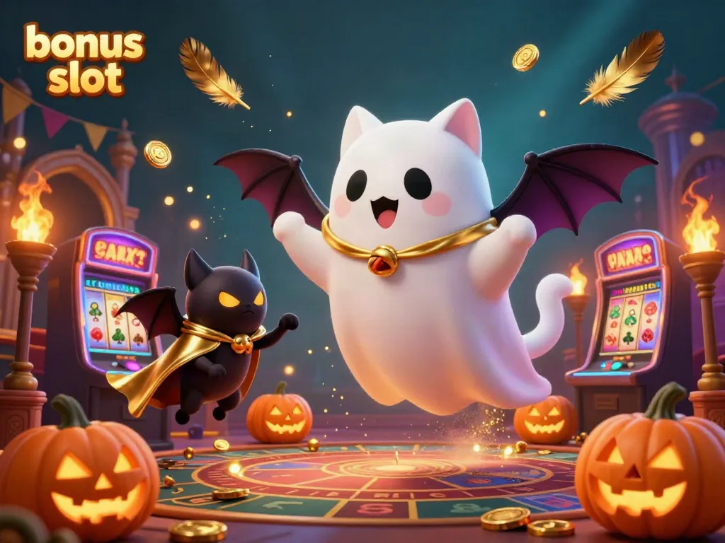 Win big with a vibrant scene showcasing bonus slot action in a colorful casino atmosphere.
