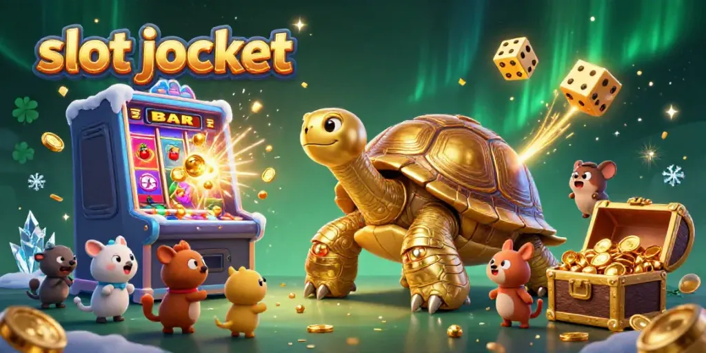 Experience the excitement of hitting a slot jackpot with a dynamic 3D casino scene