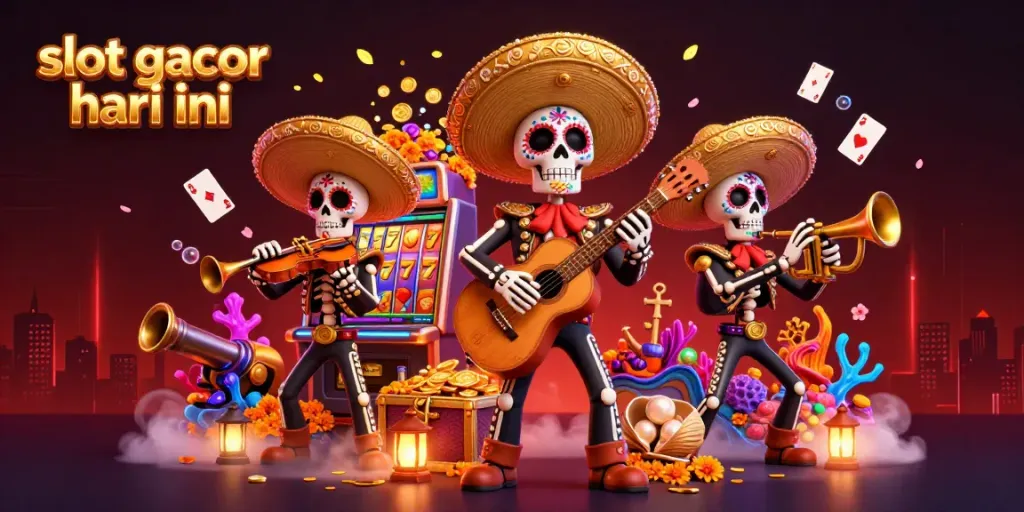 Mengoptimalkan peluang slot gacor hari ini dengan ilustrasi kasino 3D yang kaya warna.