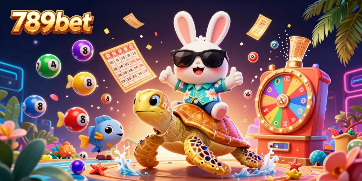 Join the excitement at 789bet with a colorful lottery scene featuring a lucky rabbit!
