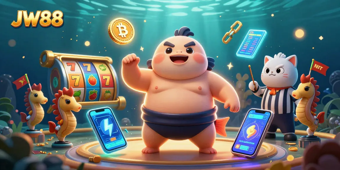 Experience exciting online slots with JW88 featuring a whimsical underwater casino scene.