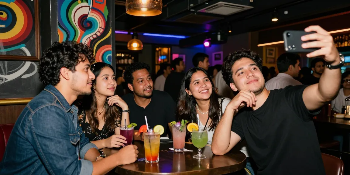 Gái gọi tận hưởng không khí sôi động tại quán bar với bạn bè.