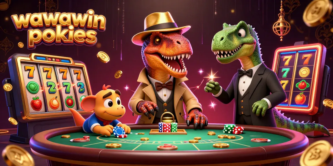 Experience thrilling wawawin pokies action with vivid characters and dynamic elements in an immersive casino scene.
