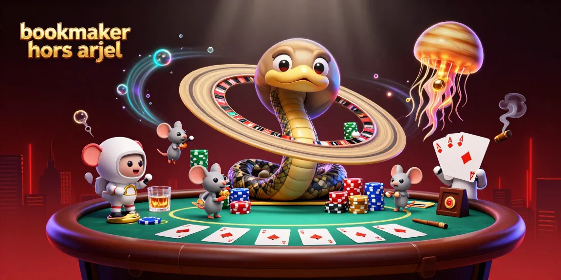 Placement de paris sur bookmaker hors arjel avec des astronautes souris et un serpent de Saturne.