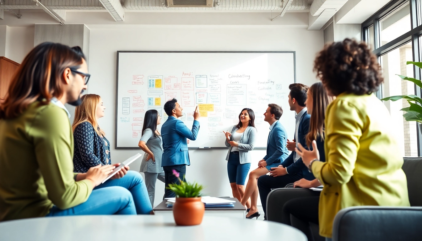 Team collaboration highlights the pursuit of an Ideal career in a bright office setting.