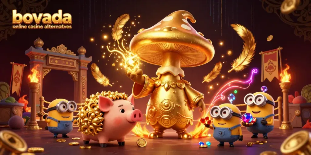 Experience bovada online casino alternatives with a magical scene filled with treasures and gaming elements