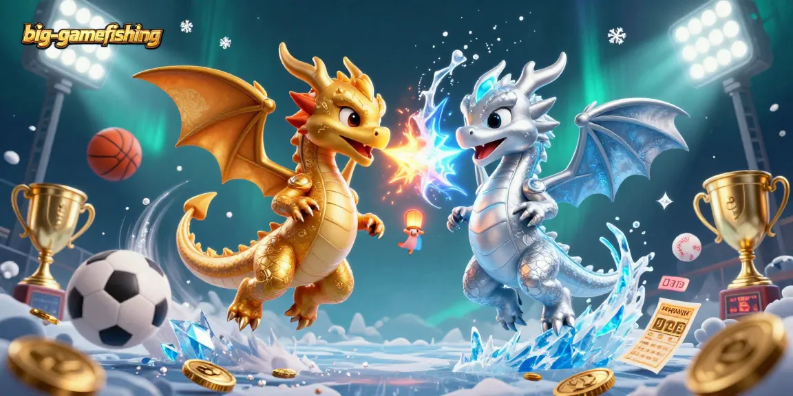 Engage in big-gamefishing with twin dragons battling in a dynamic 3D sports betting environment.