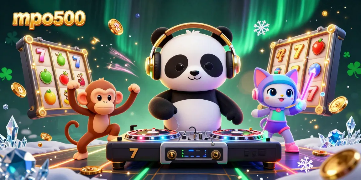 Engage in winning strategies with mpo500 in an exciting casino atmosphere featuring DJ panda and friends.