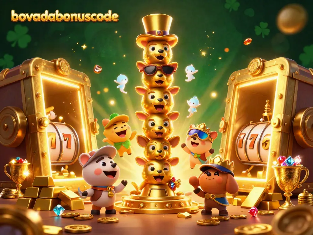 Experience the excitement of BovadaBonusCode with a dazzling casino-themed 3D illustration.