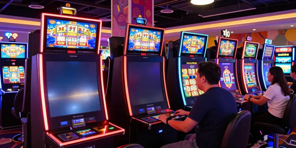 Vibrant gaming area showcasing PG SLOT machines with players enjoying the thrilling atmosphere.