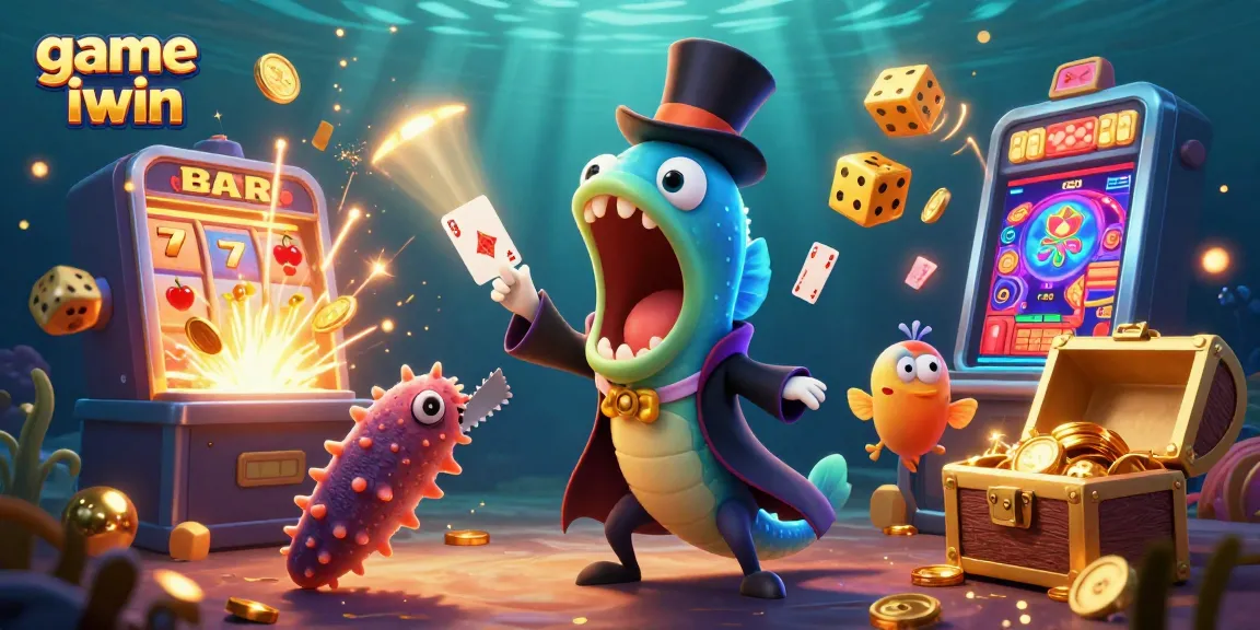 Engage in thrilling action with game iwin as 3D underwater characters perform mini casino magic.