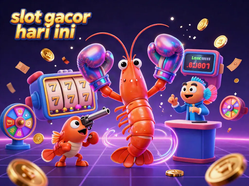 Menangkan slot gacor hari ini dalam suasana penuh warna dengan karakter 3D unik dan elemen kasino.