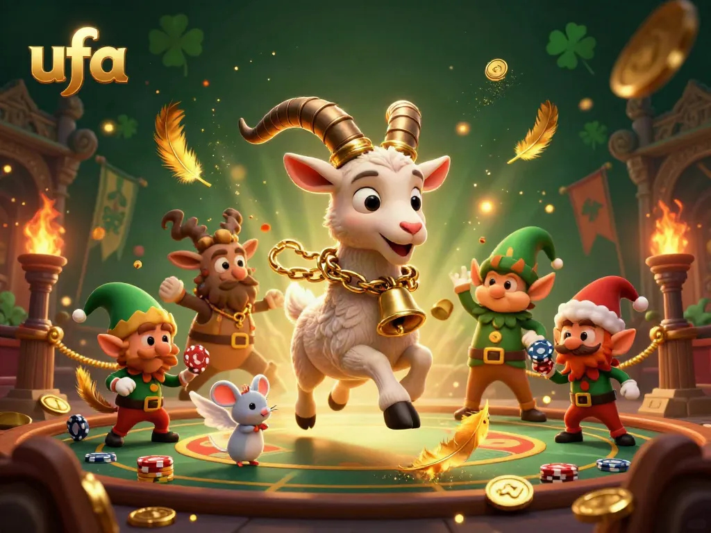 ภาพ 3D สุดละเอียดของ ufa ที่มี Krampus และตัวละครอื่นๆ ในคาสิโนที่น่าสะพรึงกลัว