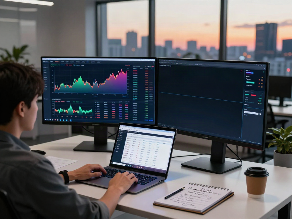 Dynamic workspace illustrating BSE stock data API analytics within a cryptocurrency trading platform.
