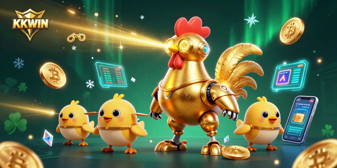 Play games at KKWIN while competing against a golden rooster robot and its drones.