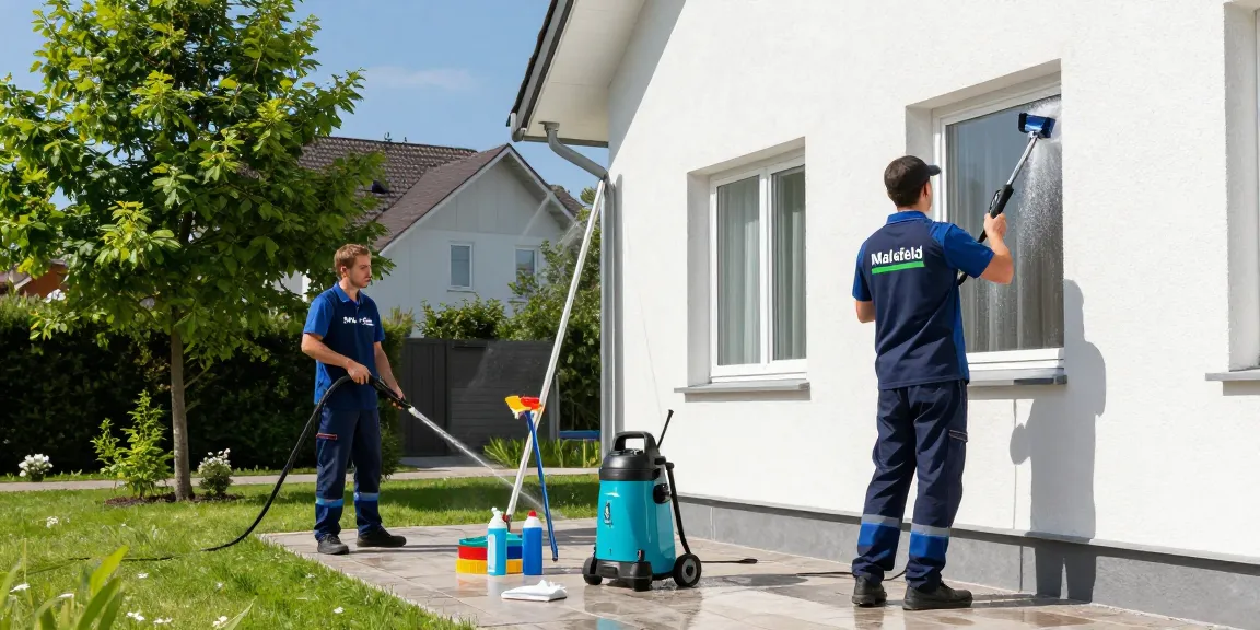 Professionelle Reinigung Malsfeld durch erfahrene Fachkräfte an Hausfassade.