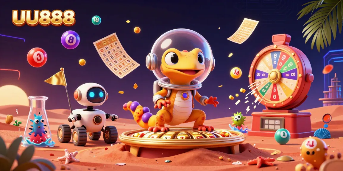 Experience playful fun with UU888 in a vibrant casino scene on Mars.