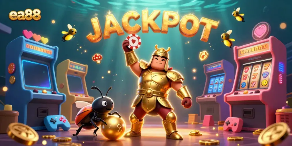 ea88 đạt được chiến thắng lớn với bọ cánh cứng gladiator và biểu tượng JACKPOT rực rỡ