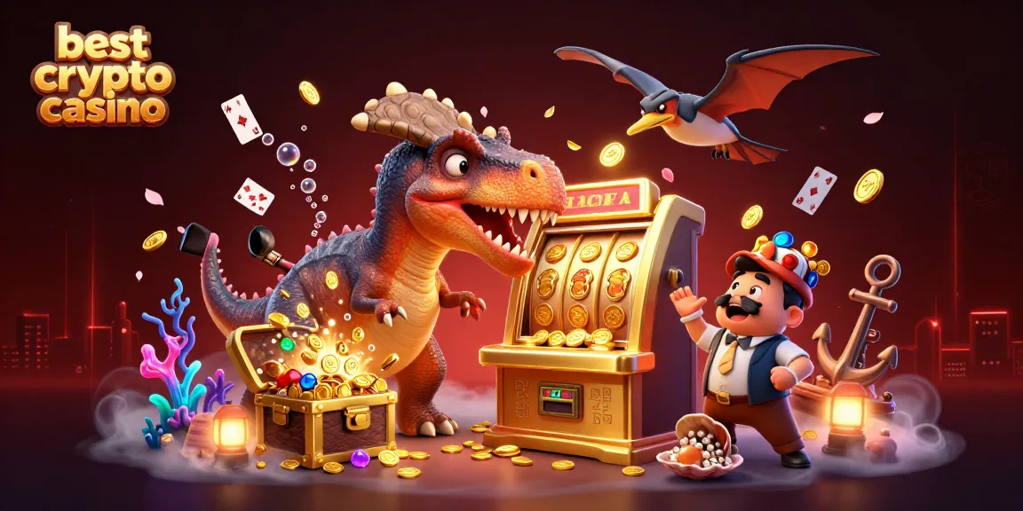 Disfruta de la emoción del mejor casino cripto con un pachycephalosaur jugando en una máquina tragamonedas dorada.