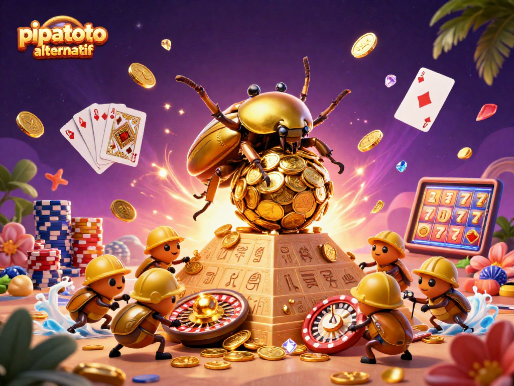 Engage with pipatoto alternatif through dynamic 3D casino elements showcasing vibrant gaming excitement.
