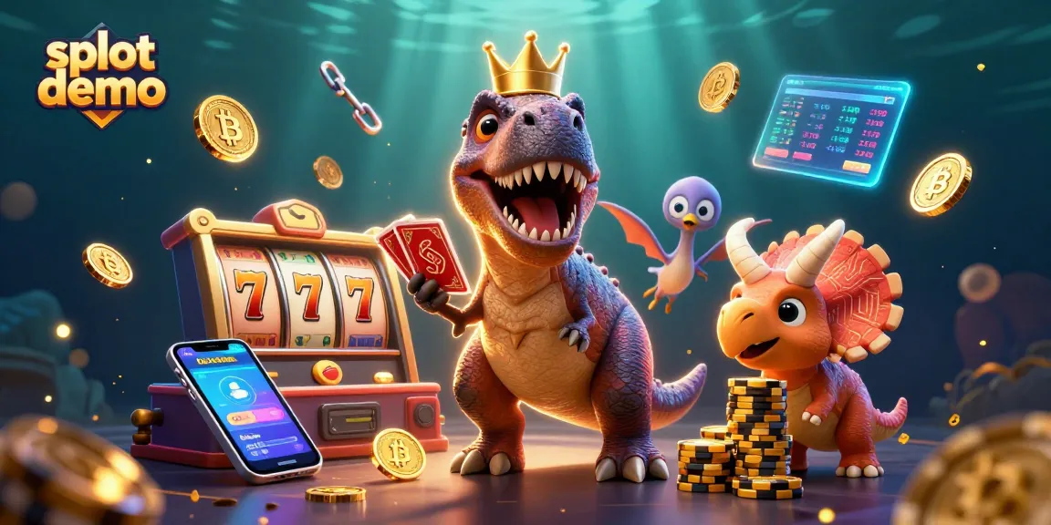 Experience slot demo excitement with 3D cartoon characters shuffling cards and stacking chips in a vibrant casino scene.