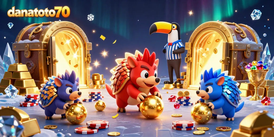 Experience the excitement at danatoto70 with animated pangolins bowling through poker chips!