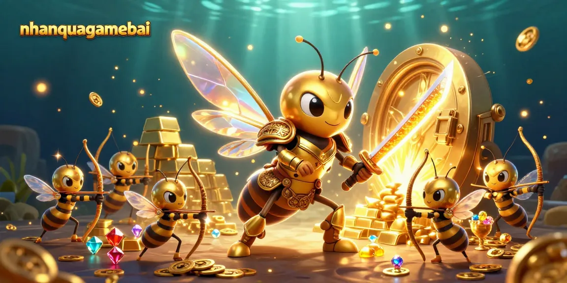 Engage in strategic gameplay with nhanquagamebai's vibrant card game battles amidst treasures.