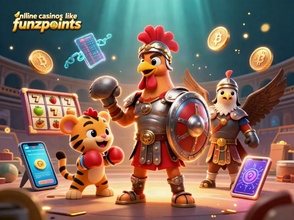 Engage with online casinos like Funzpoints through immersive slot gameplay featuring dynamic characters and vibrant elements.