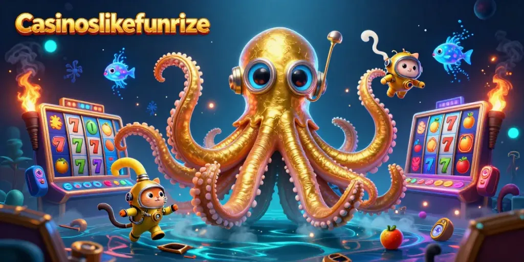 Engage with the dynamic casinoslikefunrize experience in this vibrant gaming illustration.