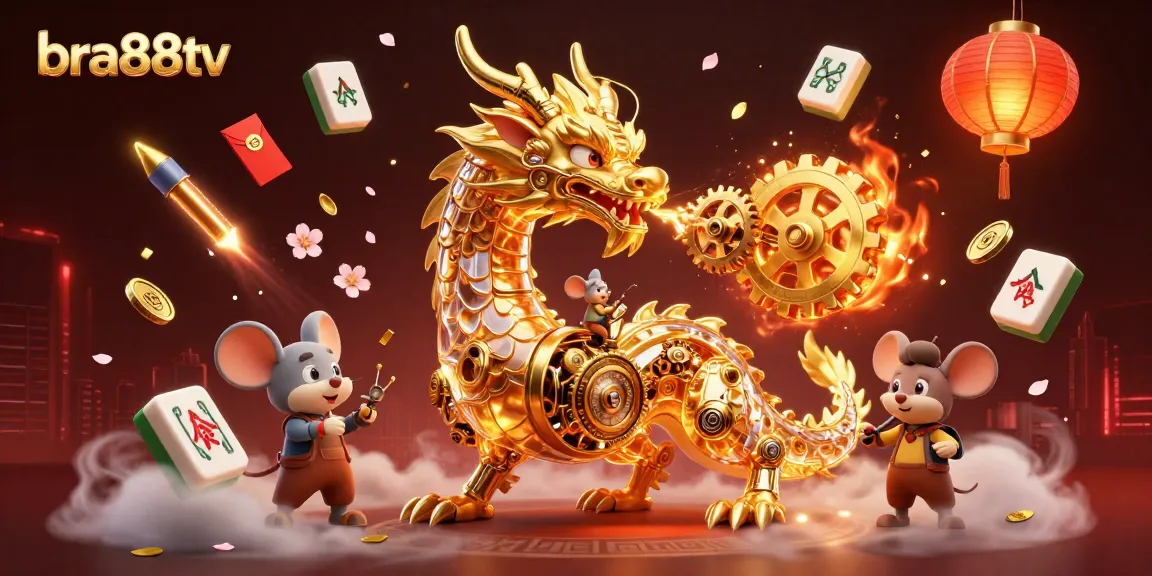 Experience immersive winning strategies with bra88tv featuring a golden dragon and vibrant casino elements.