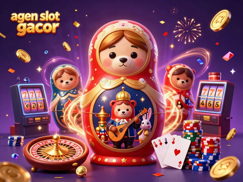Experience the excitement with agen slot gacor as vibrant bears and gaming elements fill the scene.
